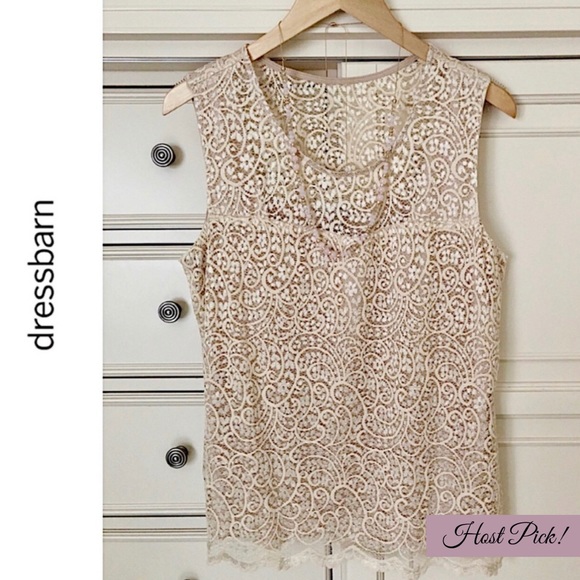 Dress Barn Tops - DRESS BARN (Roz & Ali) Sleeveless Lace Top